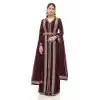 Hand Stone Work Georgette Maroon Color Party Wear Long Salwar Kameez -4728157030