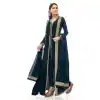 Hand Stone Work Georgette Navy Blue Color Party Wear Long Salwar Kameez -4728157031