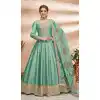 Art Silk Embroidery Work Pakistani Style Anarkali Salwar Suits in Mint Green Color -4757157298