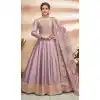 Art Silk Embroidery Work Pakistani Style Anarkali Salwar Suits in Light Purple Color -4757157299