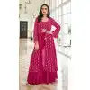 Pink Color Pure Fox Georgette Embroidery Work Pakistani Style Palazzo Suit -4761157333