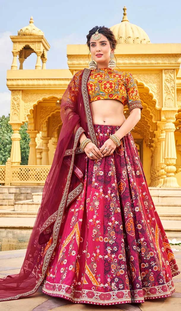 Vaishali Silk Gota Patti Work Pink and Multi Color Designer Party Wear Lehenga Choli -4773157395