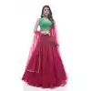 Soft Net Hand Work Rama Green Color Plus Size Designer Lehenga Choli -4781157493