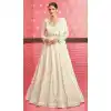 Georgette Embroidery Work Pakistani Style Salwar Kameez in White Color -4804157682