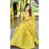Yellow Color Georgette Sequins Embroidery Work Plus Size Women Lehenga Choli -4839157945