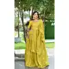Yellow Color Georgette Sequins Embroidery Work Plus Size Women Lehenga Choli -4839157945