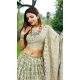 Grey Color Chanderi Cotton Printed With Foil Work Plus Size Women Lehenga Choli -4839157946