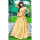 Mustard Color Chanderi Cotton Printed With Foil Work Plus Size Women Lehenga Choli -4839157947