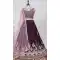 Georgette Purple Color Embroidery Thread Work Traditional Wear Lehenga Choli -4849158046