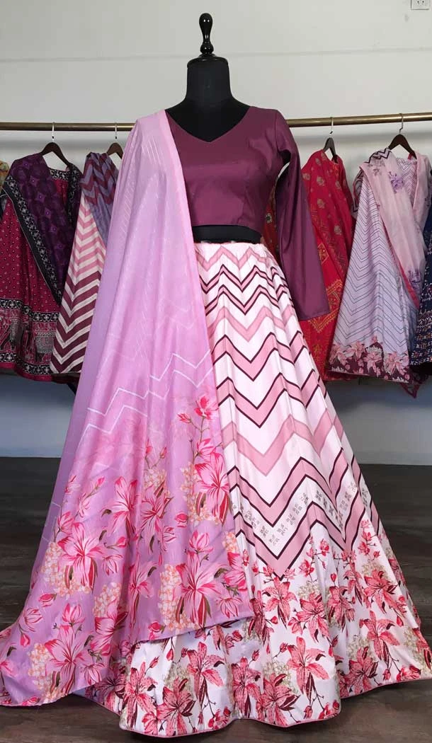 Printed Work Multi Color Vaishali Silk Function Wear Lehenga Choli -489158422