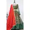 Aesthetic Green Color Printed Soft Cotton Wedding Wear Lehenga Choli -4898158423