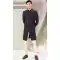 Navy Blue Color Terry Rayon Hand Work Designer Function Wear Mens Indo Western -4902158440