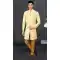 Light Yellow Color Jacquard Weaving Work Designer Function Wear Mens Indo Western -4902158449