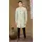 Off White Color Velvet Digital Print Work Designer Function Wear Mens Indo Western -4902158467