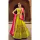 Alluring Flourecent Green Color Georgette Thread Embroidery Work Function Wear Lehenga Choli -4913158524