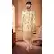 Wedding Wear Gold Color Sequins Work Silk Readymade Men's Indo Western -4921158589