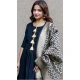 Navy Blue Color Chinon Thread Work Party Wear Party Gown Style Dresses -4943158752