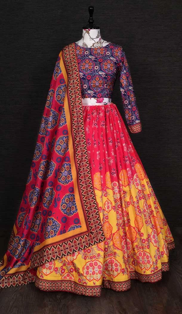 Vaishali Silk Multi Color Printed Work Fancy Function Wear Lehenga Choli -4962158865
