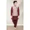 Digital Print Work Maroon Color Banarasi Silk Festive Wear Kids Kurta Pajama -4963158875