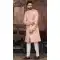 Peach Color Jacquard Embroidery Work Wedding Wear Men's Indo Western -4980158989