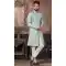 Sky Blue Color Jacquard Embroidery Work Wedding Wear Men's Indo Western -4980158993
