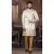 Cream Color Jacquard Digital Print Work Wedding Wear Men's Indo Western -4980158997