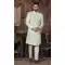Wedding Wear Pista Color Jacquard Digital Print Work Men's Indo Western -4980159002