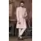Light Peach Pink Color Jacquard Digital Print Work Wedding Wear Men's Indo Western -4980159006