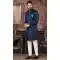 Navy Blue Color Art Silk Digital Print Work Wedding Wear Men's Designer Indo Western -4981159015