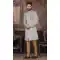 Grey Color Jacquard Embroidery Work Wedding Wear Men's Indo Western -4981159026
