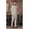 Wedding Wear Light Pista Color Jacquard Digital Print Work Men's Designer Indo Western -4981159027