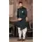 Wedding Wear Bottle Green Color Art Silk Embroidery And Mirror Work Men's Indo Western -4981159028