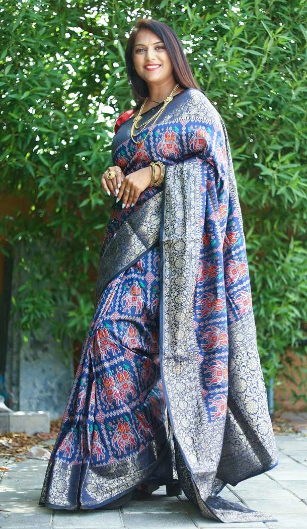 Classy Blue Color Weaving Work Patola Silk Traditional Wear Designer Saree -4998159117