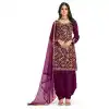 Purple Color Italian Soft Silk Embroidery Work Function Wear Patiala Suit -5005159152