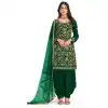 Green Color Italian Soft Silk Embroidery Work Function Wear Patiala Suit -5005159153