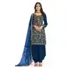 Navy Blue Color Italian Soft Silk Embroidery Work Function Wear Patiala Suit -5005159154