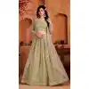 Green Color Georgette Printed Work Party Wear Readymade Designer Lehenga Choli -5007159161