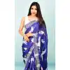 Blue Color Georgette Satin Hand and Cut Work Party Wear Designer Saree -5014159195