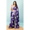 Dark Purple Color Georgette Satin Hand and Cut Work Party Wear Designer Saree -5014159198