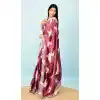 Onion Pink Color Georgette Satin Hand and Cut Work Party Wear Designer Saree -5014159199