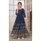 Navy Blue Color Rayon Foil Print Work Party Wear Readymade Kids Gown -5016159212