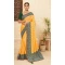 Yellow Color Chinon Digital Print Mirror Work Party Wear Saree Blouse -5021159247