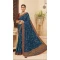 Blue Color Chinon Digital Print Mirror Work Party Wear Saree Blouse -5021159249