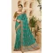 Teal Green Color Chinon Digital Print Mirror Work Party Wear Saree Blouse -5021159250