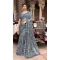 Embroidery And Sequence Work Grey Color Net Party Wear Designer Saree -5033159372