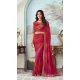 Red Color Shimmer Silk Embroidery Work Party Wear Designer Saree -5025159273