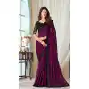 Wine Color Burberry Silk Embroidery Work Party Wear Designer Saree -5025159276