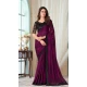 Wine Color Burberry Silk Embroidery Work Party Wear Designer Saree -5025159276