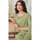 Olive Green Color Oracle Silk Embroidery Work Party Wear Designer Saree -5025159277