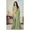 Olive Green Color Oracle Silk Embroidery Work Party Wear Designer Saree -5025159277